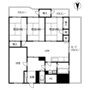 城南コーポラス【6階】の間取り