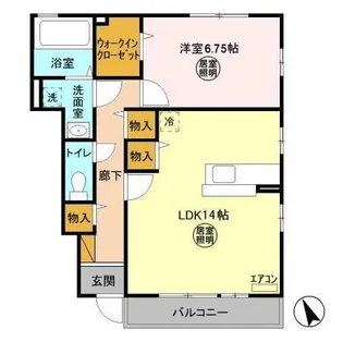 サニーパティオA【1階】の間取り