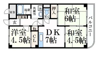 ハイツ和光【4階】の間取り