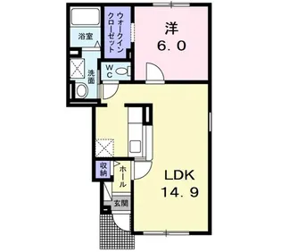 リヴァーサイド・ベルA【1階】の間取り