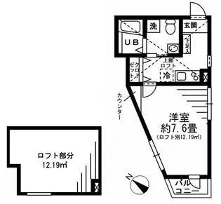 カーサ二子新地【1階】の間取り