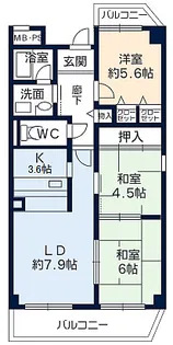 ヴィラージュ樟葉【4階】の間取り