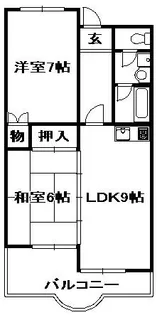 サンハイツ野間【3階】の間取り