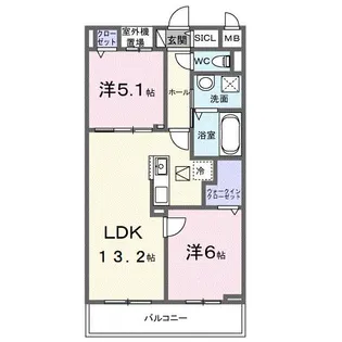 エアリーヒル【1階】の間取り