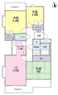 メゾン白亜館【1階】の間取り