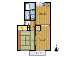 入江ハイツ【2階】の間取り