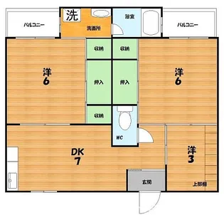 ビレッジハウス倉治【3階】の間取り