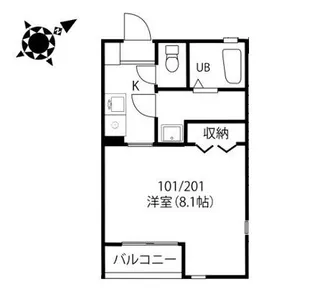 クレフラスト試験場前駅南【2階】の間取り