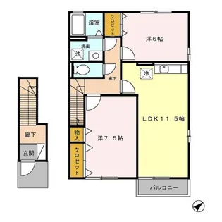 新潟県新潟市西区真砂4【アパート】の間取り