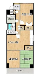 ライオンズマンション久留米ガーデン【7階】の間取り