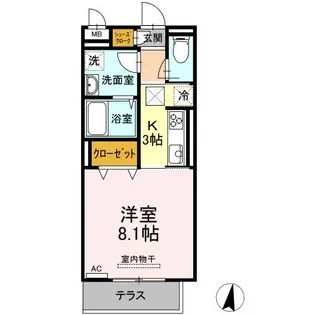 銀河タウン E【1階】の間取り