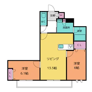 ラウンドアバウト 安城【2階】の間取り