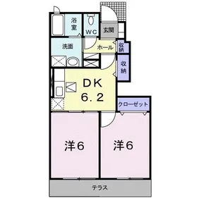 クラール・プラッツB【1階】の間取り