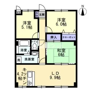 フォブールトロワやくりA【2階】の間取り