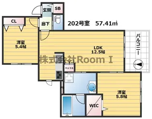 【ペット共生】(仮称)枚方市田宮本町へーベルメゾン・旭化成ヘーベルメゾ【2階】の間取り