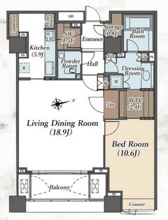 麻布台パークハウス【13階】の間取り