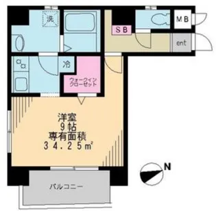 ベルウッド浅草【3階】の間取り
