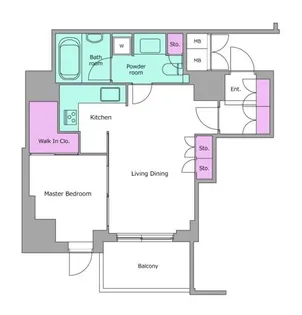 レジディアタワー目黒不動前【4階】の間取り