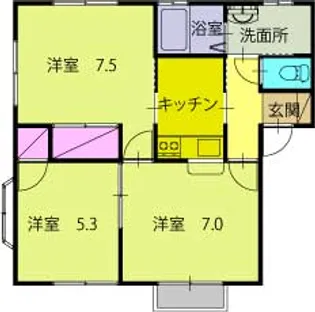 ミチコヒルズA【1階】の間取り