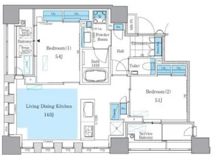 パークアクシス月島マチュアスタイル【4階】の間取り