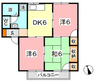 サンコーポ小野 C【1階】の間取り