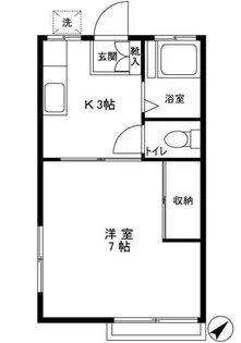 サニーフラット鶴川【1階】の間取り