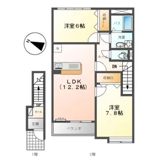 神奈川県中郡二宮町一色【アパート】の間取り
