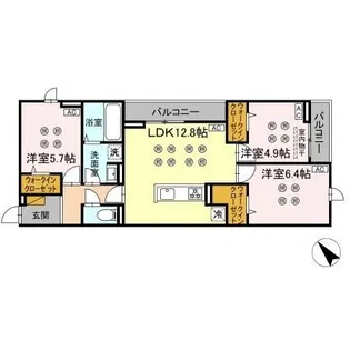 D-KISARIA WI【3階】の間取り