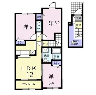 クレスト蘭【2階】の間取り