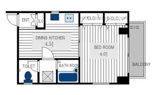 サンクレスト伊勢佐木【7階】の間取り
