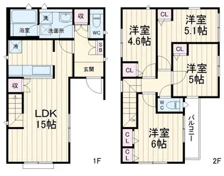 埼玉県川口市三ツ和1【一戸建】の間取り