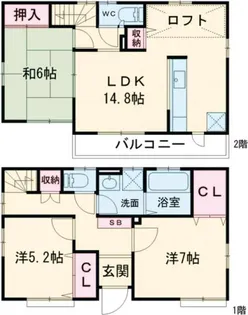東京都三鷹市北野1【一戸建】の間取り