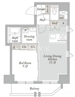 ジオエント御徒町【14階】の間取り