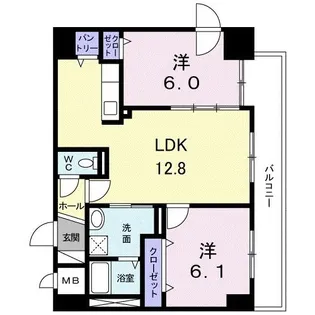 ノースフィールド【4階】の間取り