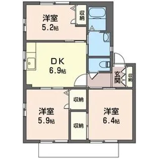 オリージャ D【1階】の間取り