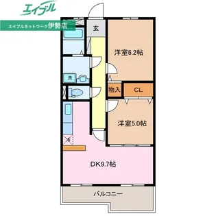 クレセールヴァンブ【4階】の間取り