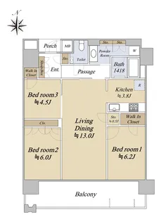MJR堺筋本町タワー【28階】の間取り