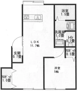 ハイツ塩野B【2階】の間取り
