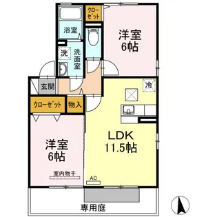リジェール B棟【1階】の間取り