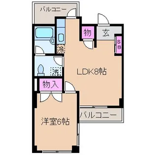 グラッデ大倉山【4階】の間取り