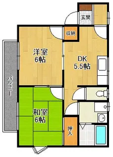 ヴィラ上甲子園【1階】の間取り