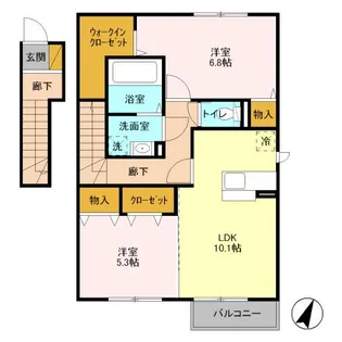 コンフォール千現II B【2階】の間取り