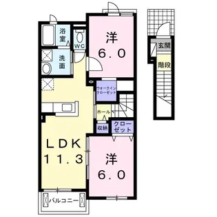 クレメント【2階】の間取り