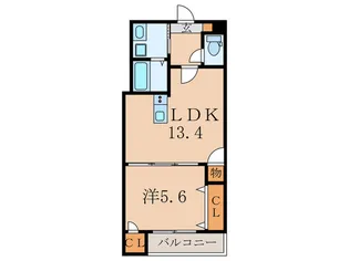 由福ハウス下坂部【1階】の間取り