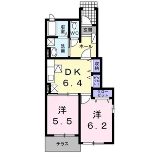 ラフィネパ-クサイド【1階】の間取り