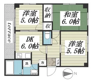 ハイツ愛花夢【1階】の間取り