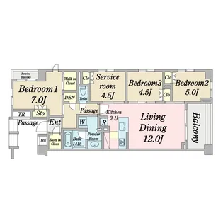 エクセレントシティ瑞江III【4階】の間取り
