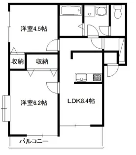 ラ・ボールゴ東光寺【1階】の間取り