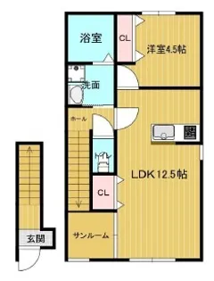 Tiara Shinkurashiki B【2階】の間取り