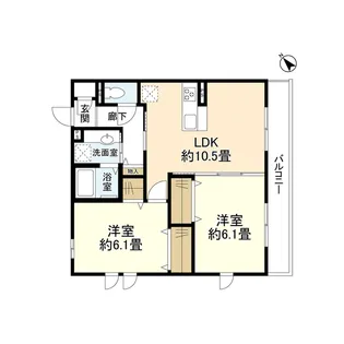 ル・ポール東白楽22B棟【2階】の間取り